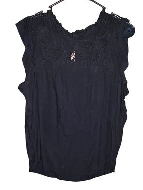 PRESWICK & MOORE Sleeveless Lace Blouse. SZ L